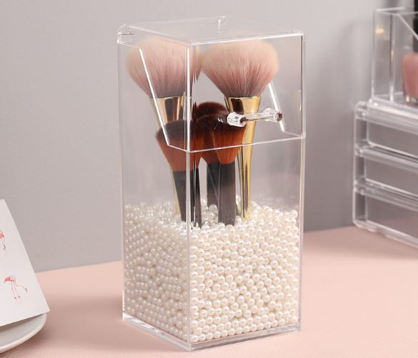 Clear Make Up Organiser Cosmetic Make Up Brush Acrylic  Storage Box