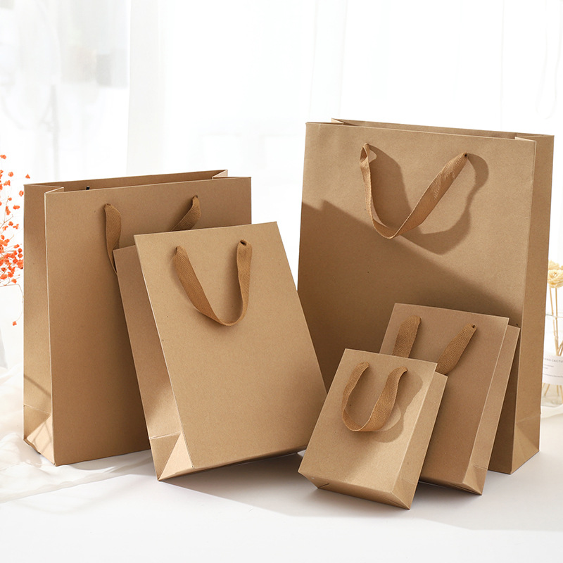 Customized logo paper bag fashion shopping recycled kraft paper bags