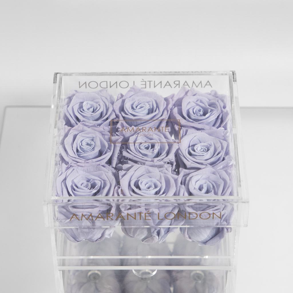 Wholesale custom printed logo acrylic flower box for 9 roses