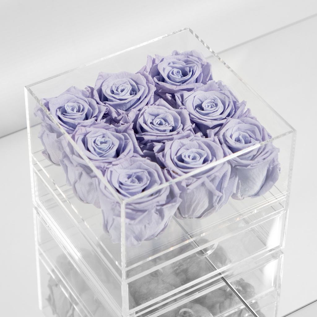 Wholesale custom printed logo acrylic flower box for 9 roses