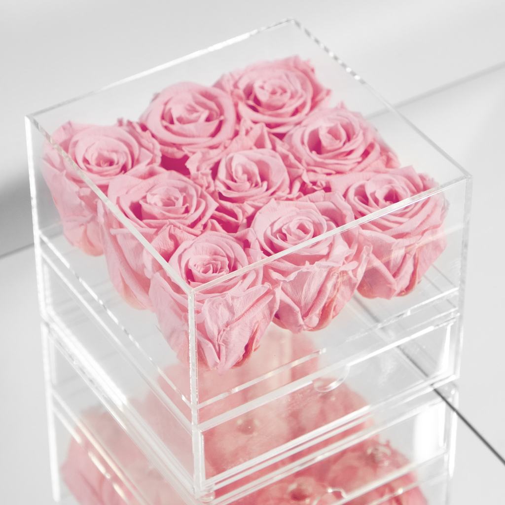 Wholesale custom printed logo acrylic flower box for 9 roses