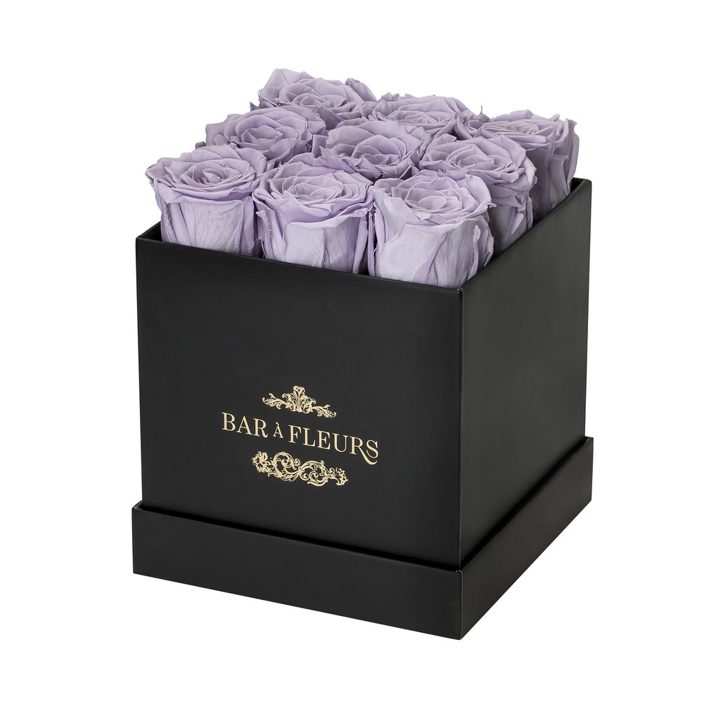 Custom Black Flower Paper Box With Foam For 9 Roses Packaging