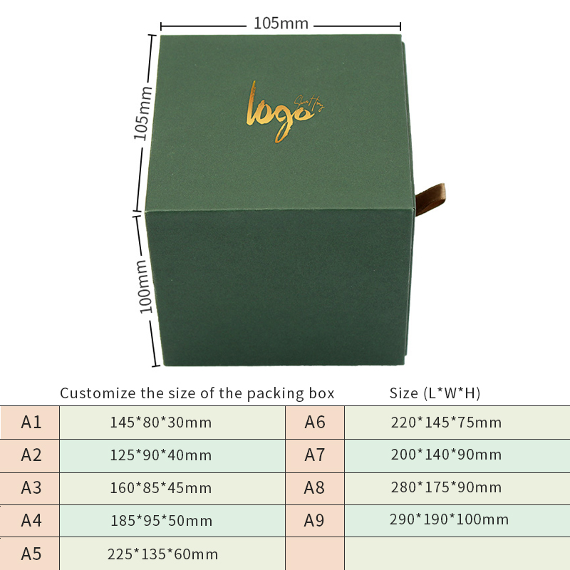 2022 luxury elegant green cosmetic perfume bottles sliding paper packaging drawer gift box