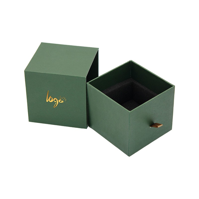 2022 luxury elegant green cosmetic perfume bottles sliding paper packaging drawer gift box