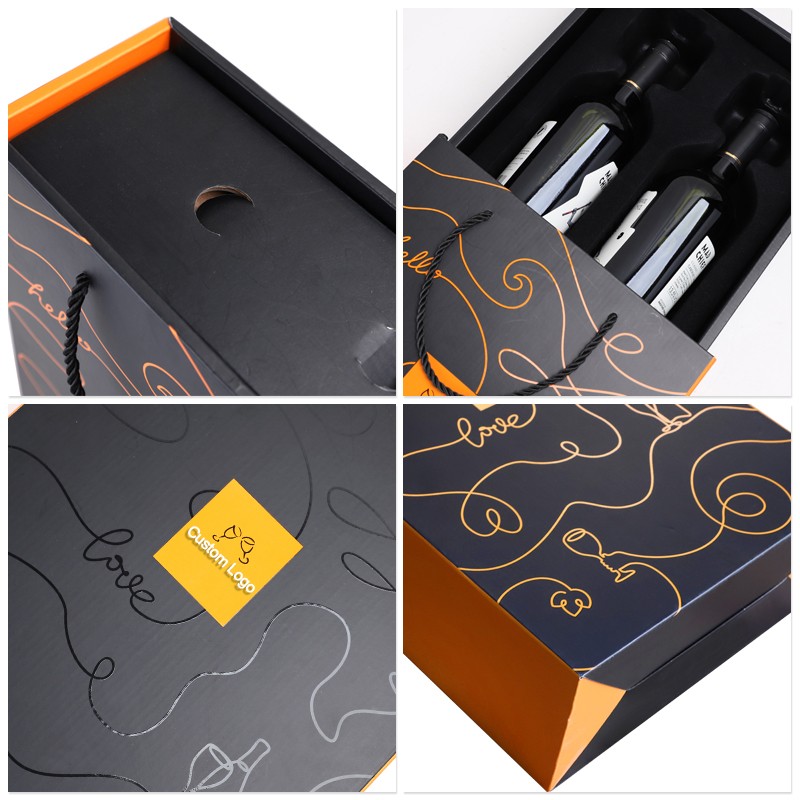 Custom handmade wholesale high quality luxury wine paper packaging box