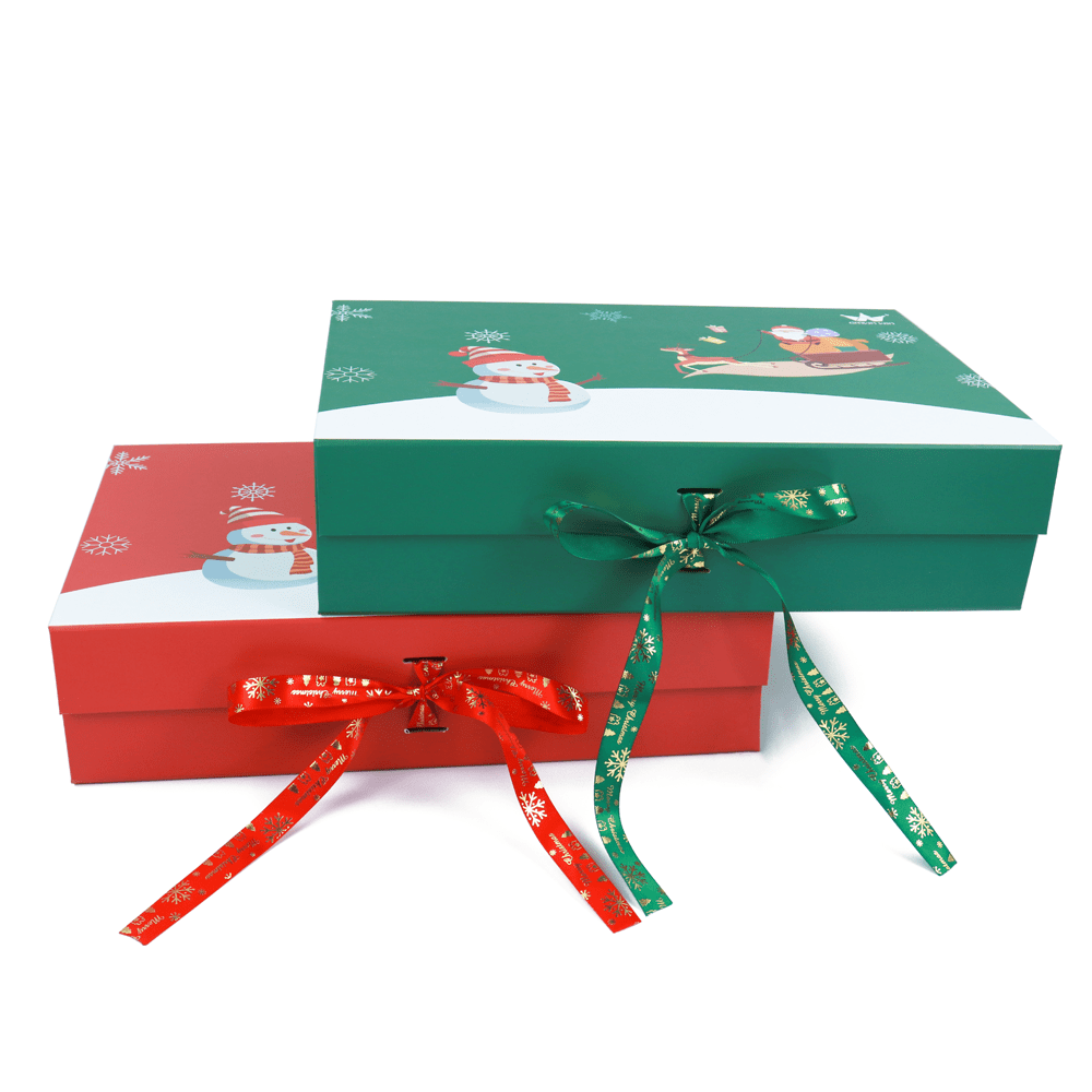 Eco-Friendly Christmas Gift Packaging Boxes With Ribbon Closure