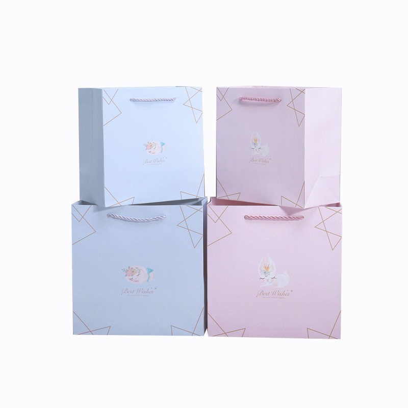 Custom Printed Luxury Gift Paper Bag With Cotton Rope Handle