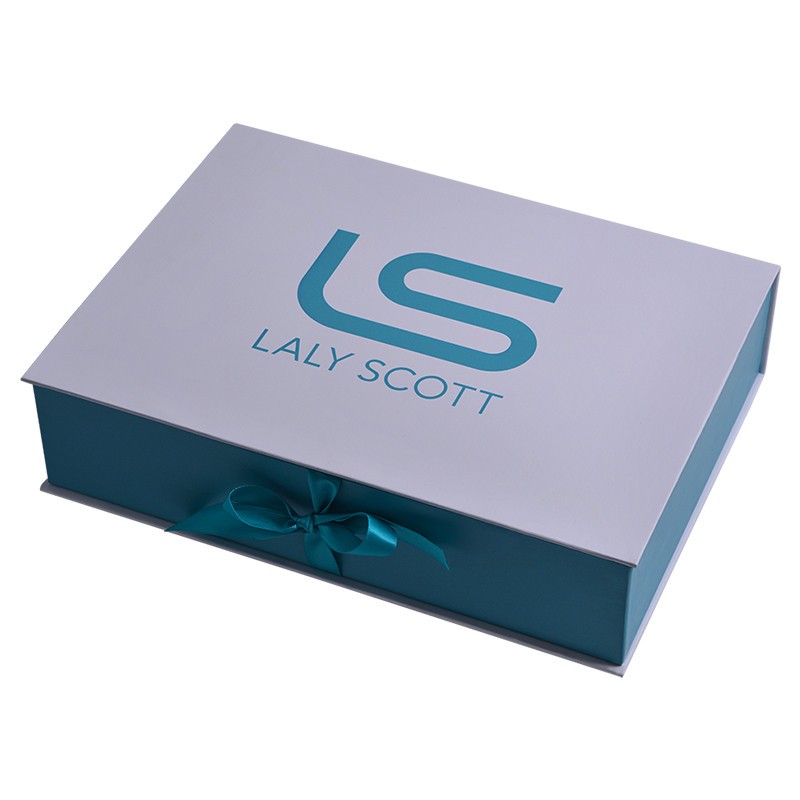 Customized Printed Luxury Clothes Packaging Box Garment Gift Boxes With Ribbon Closure