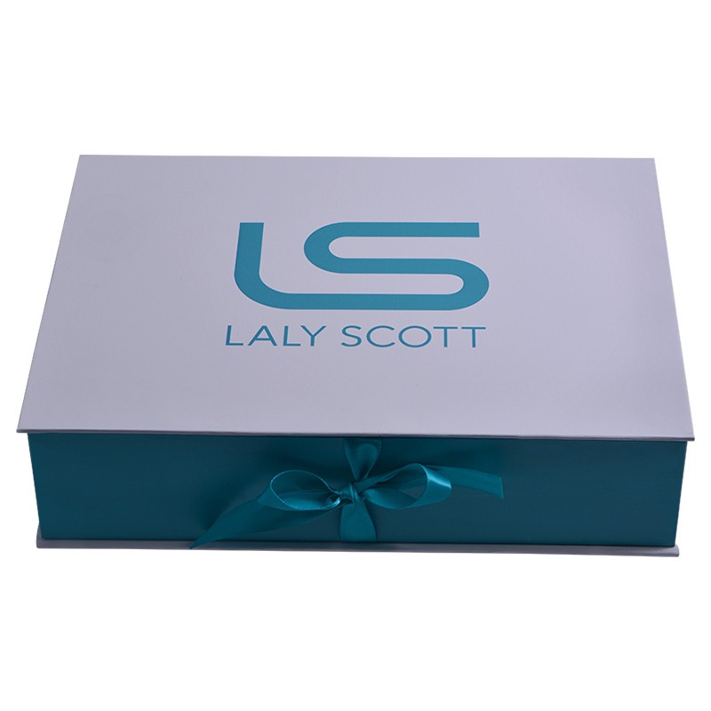 Customized Printed Luxury Clothes Packaging Box Garment Gift Boxes With Ribbon Closure