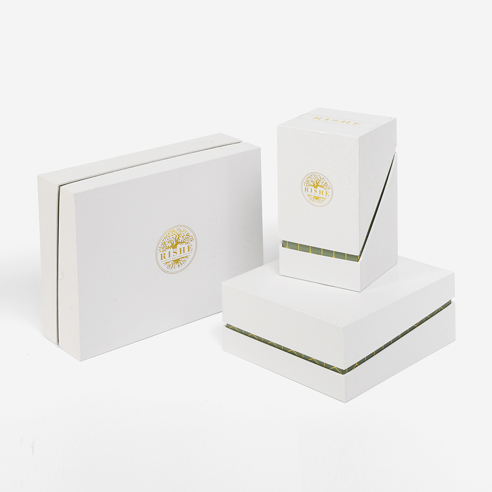 Custom Rigid Cardboard Cosmetic Skincare Packaging Box For Double Glass Bottle