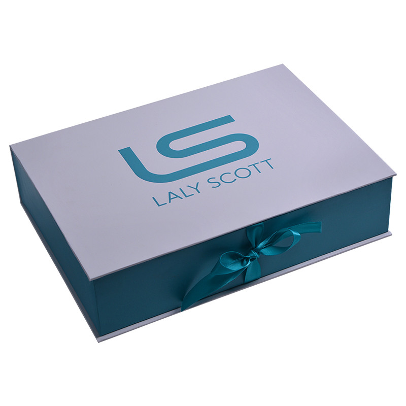 Customized Printed Luxury Clothes Packaging Box Garment Gift Boxes With Ribbon Closure