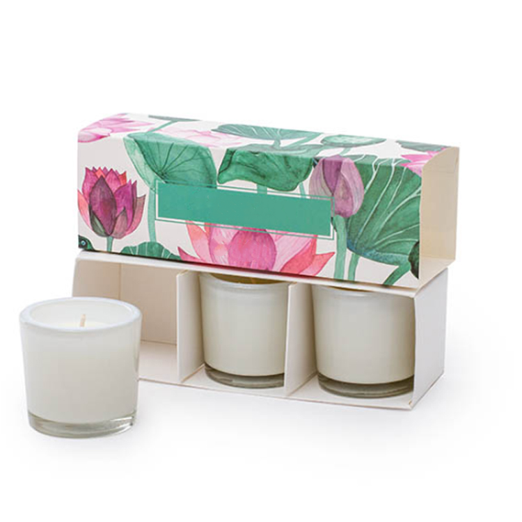 New design drawer cardboard box with division for three candle bottle
