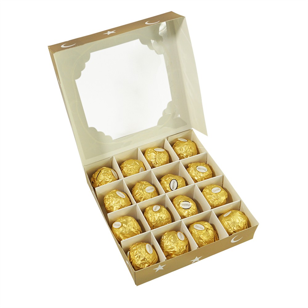 Customized Empty 16 pcs Wedding Chocolate Boxes With Paper Divider