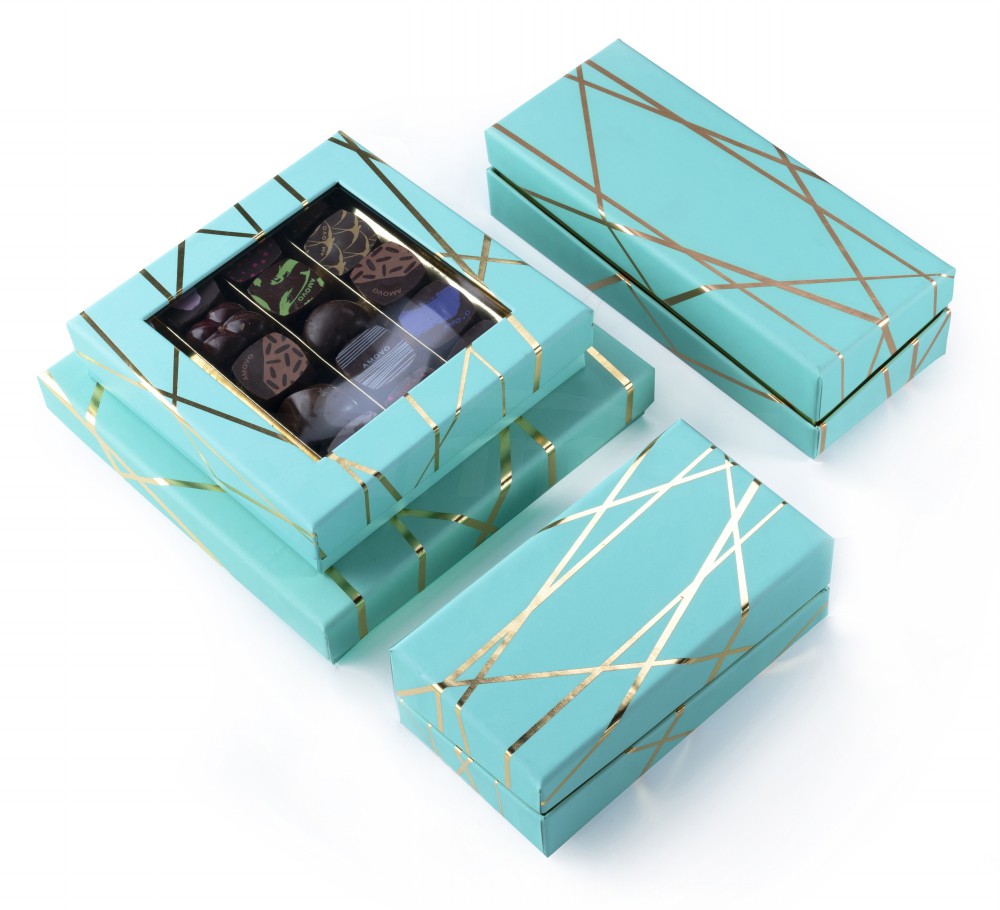 Custom Handmade Food Box With Window Empty Chocolate Box With Divider Inserts
