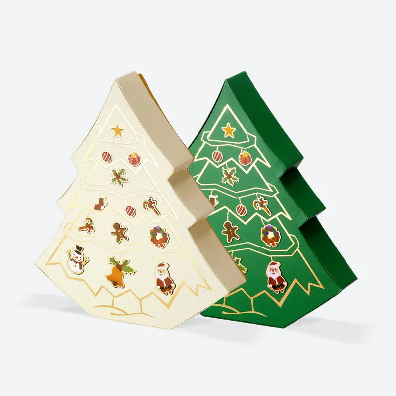 Handmade Tree-Shaped Paper Advent Calendar Gift Box for Holiday