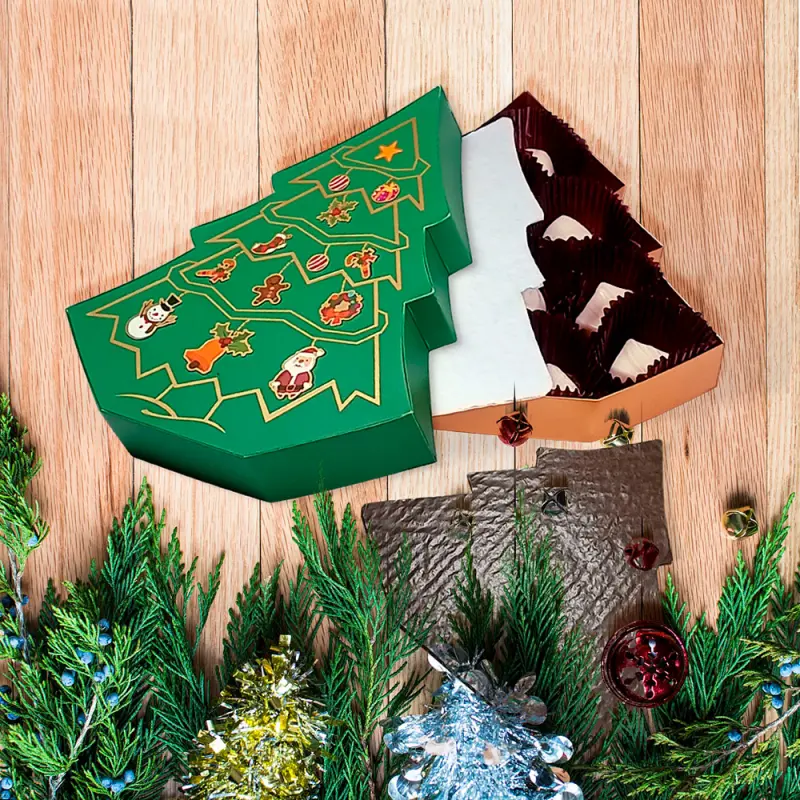 Handmade Tree-Shaped Paper Advent Calendar Gift Box for Holiday