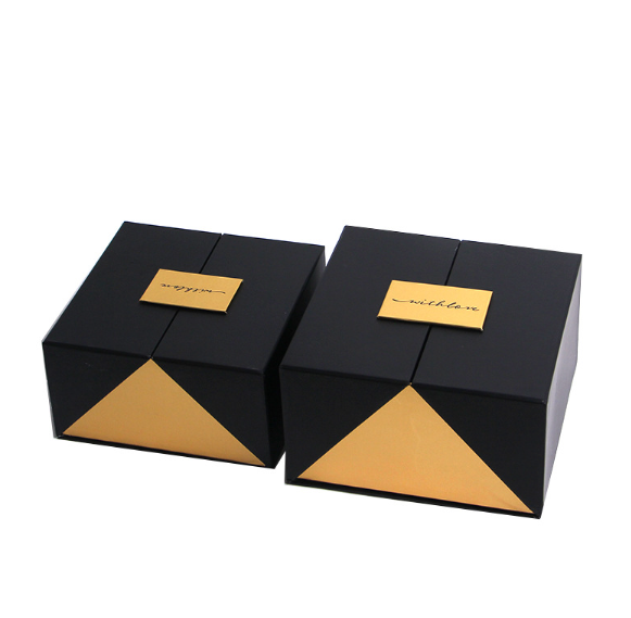 Luxury Double Door Rigid Paper Box for Cosmetics Packaging with Custom Logo