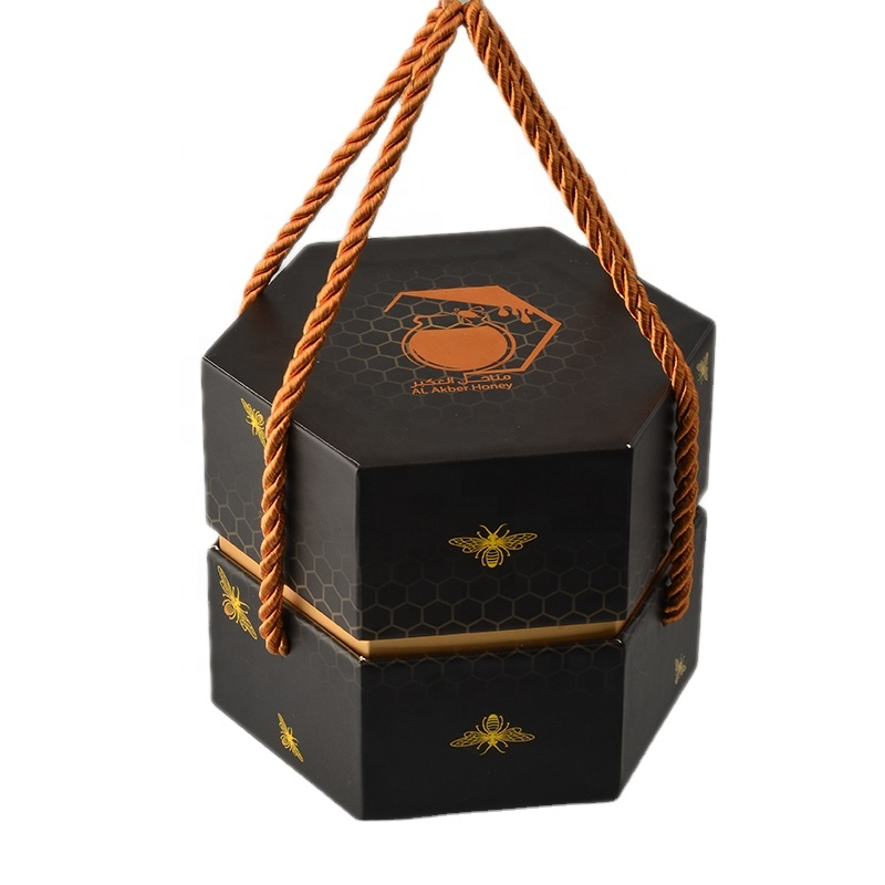 Custom Hexagon Honey Packaging Box – Unique Shape Gift Box For Honey Jars